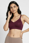 Zivame Unbound Maternity Padded Non Wired 3/4Th Coverage Seamless Nursing Bra - Beet Red — thumbnail 3